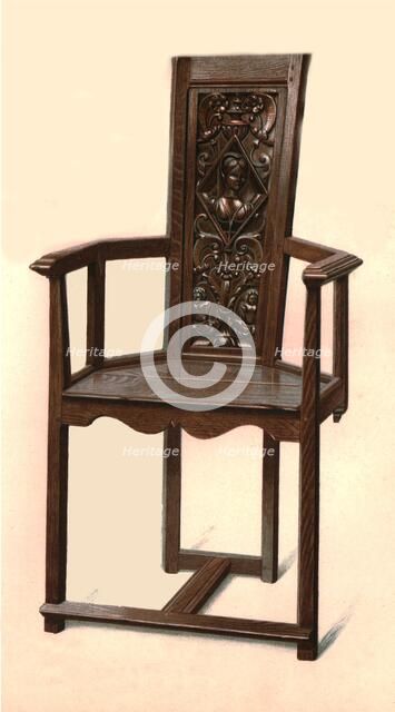 Yew chair, 1904. Artist: Shirley Slocombe.