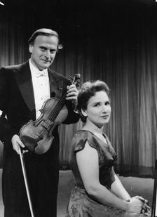 Yehudi Menuhin (1916-1999) with his sister Hephzibah Menuhin (1920-1981), American musicians