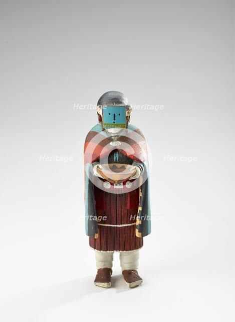 Yeibichai (female patient holding basket and wearing mask), 1934-1946. Creator: Clitso D Dedman.