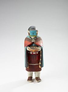 Yeibichai (female patient holding basket and wearing mask), 1934-1946. Creator: Clitso D Dedman