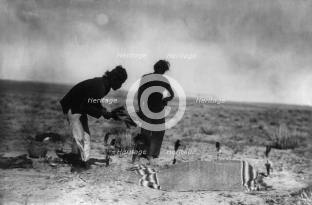 Yeibichai, patient in sweat bath, 1904, c1905. Creator: Edward Sheriff Curtis.