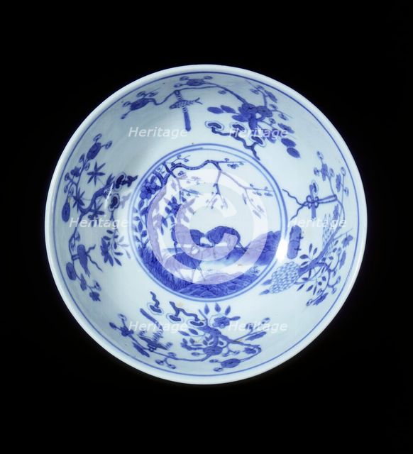 Yellow medallion bowl with three sheep, Guangxu period, Qing dynasty, China, 1875-1908. Creator: Unknown.