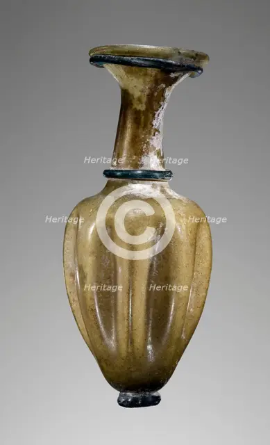 Yellow Oinochoe with body indentations, 4th century A.D. Creator: Unknown.