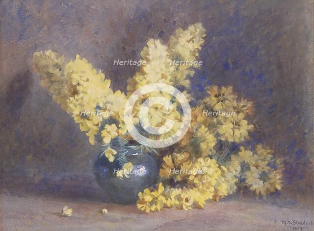 Yellow blossom and rosemary, 1897. Creator: Margaret Stoddart.