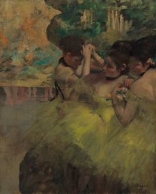 Yellow Dancers (In the Wings), 1874/76. Creator: Edgar Degas