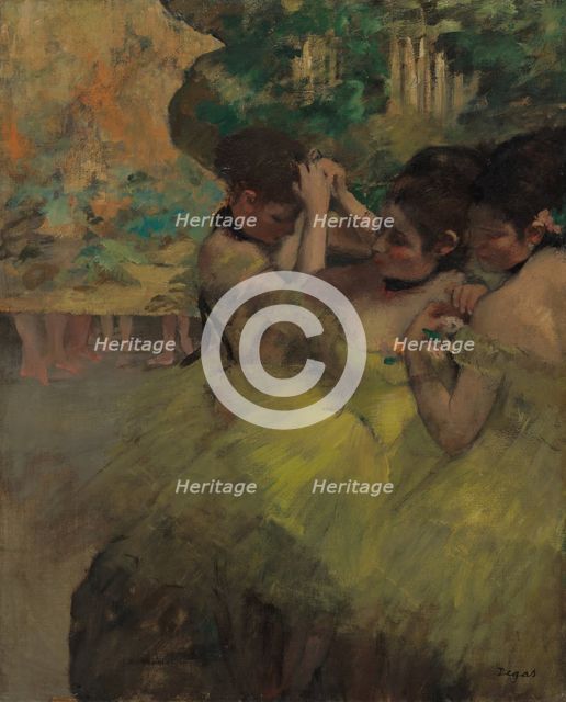 Yellow Dancers (In the Wings), 1874/76. Creator: Edgar Degas.