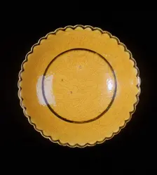 Yellow glazed dragon saucer, late Qing dynasty, China, 1870-1920. Creator: Unknown