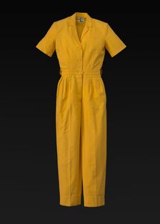 Yellow jumpsuit designed by Willi Smith, 1969-1987. Creator: Willi Smith
