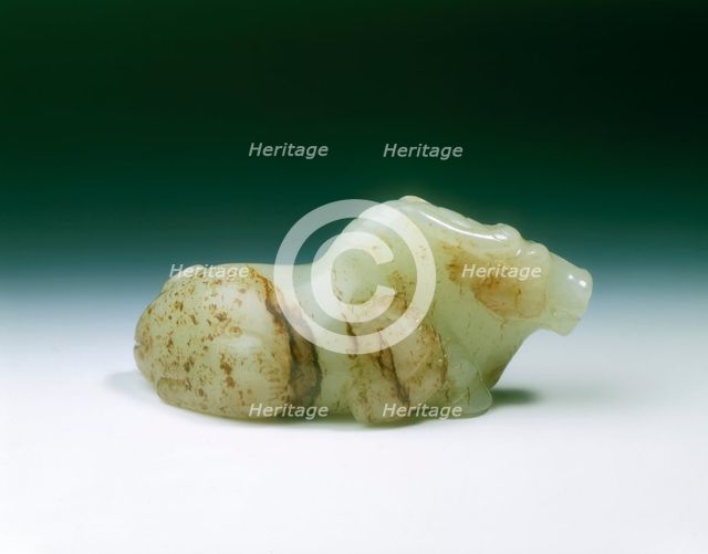 Yellow jade Brahman bull, Tang dynasty, China, 618-907. Creator: Unknown.