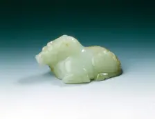 Yellow jade Brahman bull, Tang dynasty, China, 618-907. Creator: Unknown