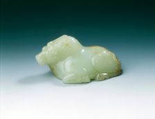 Yellow jade Brahman bull, Tang dynasty, China, 618-907. Creator: Unknown