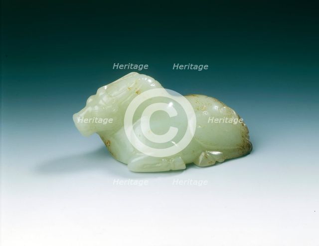 Yellow jade Brahman bull, Tang dynasty, China, 618-907. Creator: Unknown.