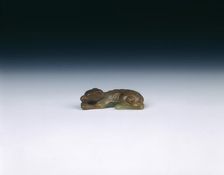 Yellow jade squatting greyhound, Yuan dynasty, China, 1279-1368