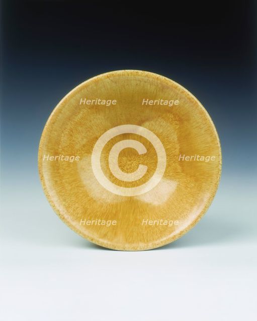 Yellow lead glazed bowl, late Tang dynasty, China, 9th century. Creator: Unknown.