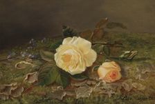 Yellow Roses, 1885. Creator: Frants Diderik Boe