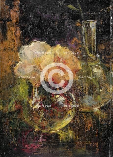 Yellow Roses in a Carafe, 1896. Creator: Menso Kamerlingh Onnes.
