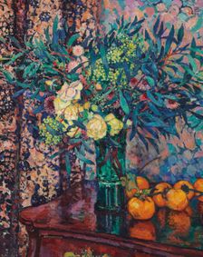 Yellow roses, persimmons and mimosas, 1911. Creator: Rysselberghe, Théo van (1862-1926)