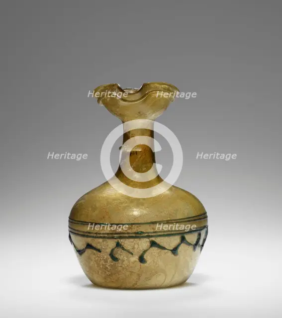 Yellowish-Green Oinochoe with blue trails, 3rd-4th century A.D. Creator: Unknown.