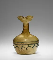 Yellowish-Green Oinochoe with blue trails, 3rd-4th century A.D. Creator: Unknown