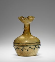 Yellowish-Green Oinochoe with blue trails, 3rd-4th century A.D. Creator: Unknown