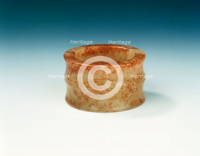 Yellowish jade toggle, Han dynasty, China, 206 BC-220 AD. Creator: Unknown.