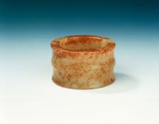 Yellowish jade toggle, Han dynasty, China, 206 BC-220 AD. Creator: Unknown
