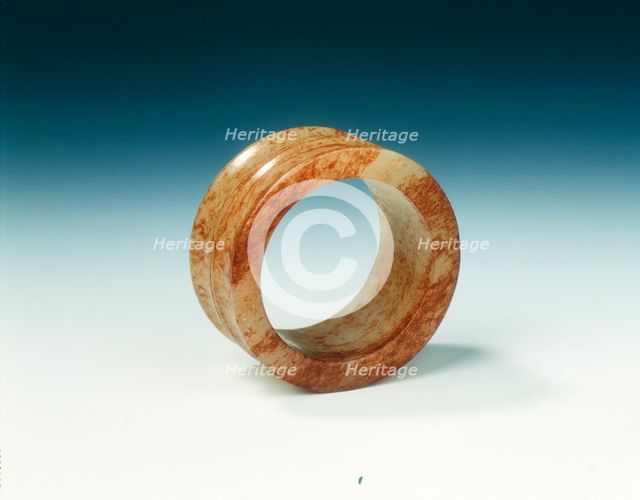Yellowish jade toggle, Han dynasty, China, 206 BC-220 AD. Creator: Unknown.