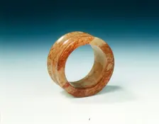 Yellowish jade toggle, Han dynasty, China, 206 BC-220 AD. Creator: Unknown