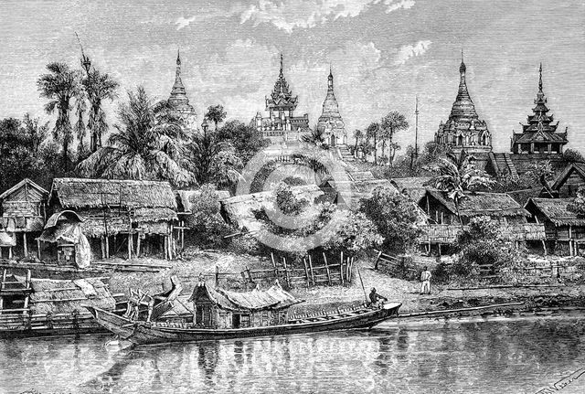 Yenan Gyong, Myanmar, 1895.Artist: Bertrand