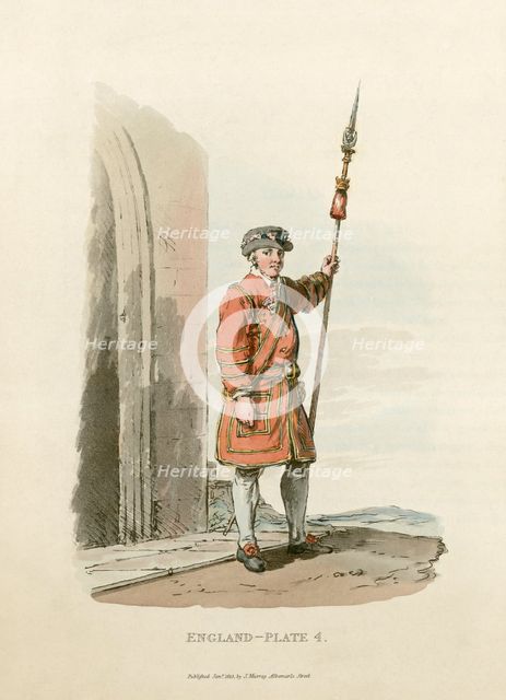 Yeoman of the Guard, St James' Palace, Westminster, London, 1813. Artist: Unknown.