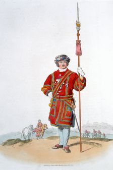 Yeoman of the King's Guard, 1805. Creator: William Henry Pyne