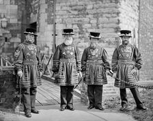 Yeoman Gaoler and Yeoman Warders at the Tower of London, 1873-1878. Artist: York & Son