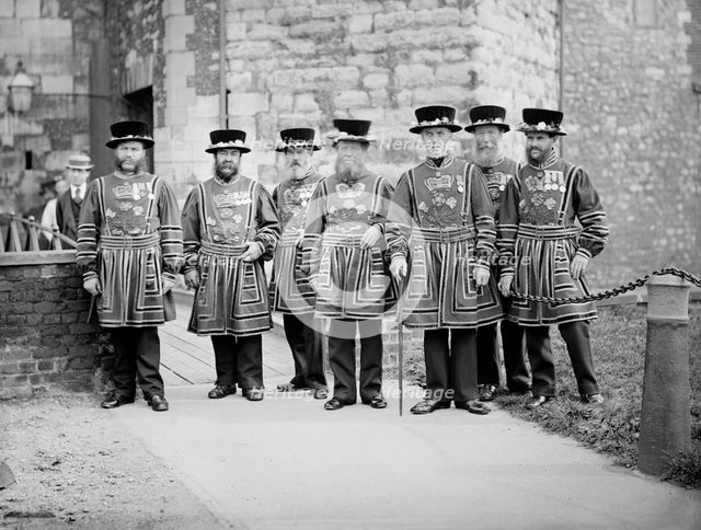 Yeomen Warders at the Tower of London, c1870-c1900. Artist: York & Son.