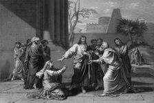 Yes, Lord: yet the dogs under the table eat of the children's crumbs mid-late 19th century. Creator: Henry Bryan Hall I