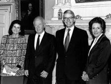 Yitzhak Rabin (1922-1995), Israeli PM, with John Major (1943- ), British PM, 1992. Creator: Sidney Harris