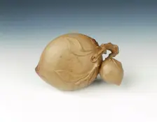 Yixing stoneware brushwasher of peach shape, Qing dynasty, China, 18th century. Creator: Unknown