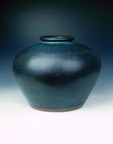 Yixing stoneware jar copying Jun ware, late Ming dynasty, China, c1600. Creator: Unknown