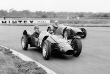 Yimkin of D. Sim leads Lotus 7 of P.Warr at Silverstone 1960. Creator: Unknown