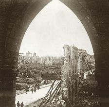 Ypres in ruins, Flanders, Belgium, c1914-c1918