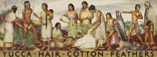 Yucca, Hair, Cotton, Feathers (mural study), ca. 1933-1943. Creator: Unknown