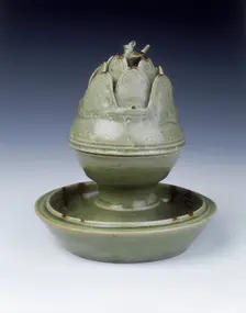 Yue stoneware boshanlu censer, late Western Jin dynasty, China, c300. Creator: Unknown