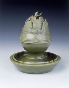 Yue stoneware boshanlu censer, late Western Jin dynasty, China, c300. Creator: Unknown