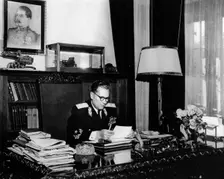 Yugoslav leader Marshal Josip Broz Tito in his office, Belgrade, Yugoslavia, c1946-c1947. Artist: Anon