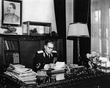 Yugoslav leader Marshal Josip Broz Tito in his office, Belgrade, Yugoslavia, c1946-c1947. Artist: Anon