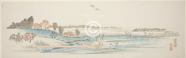 Yuhigaoka, from an untitled series of famous views of the Edo suburbs, c. 1839/40. Creator: Ando Hiroshige.