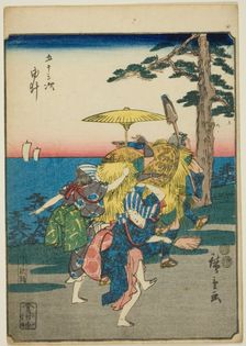Yui, from the series "Fifty-three Stations [of the Tokaido] (Gojusan tsugi)," also known..., 1852. Creator: Ando Hiroshige