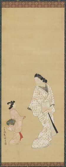 Yujo and a girl, 1688-1697. Creator: Hishikawa Morofusa