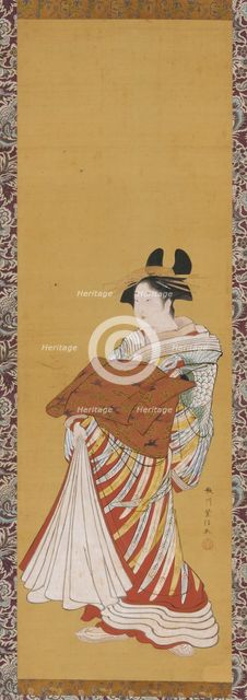 Yujo on parade, late 18th century. Creator: Toyonobu Utagawa.