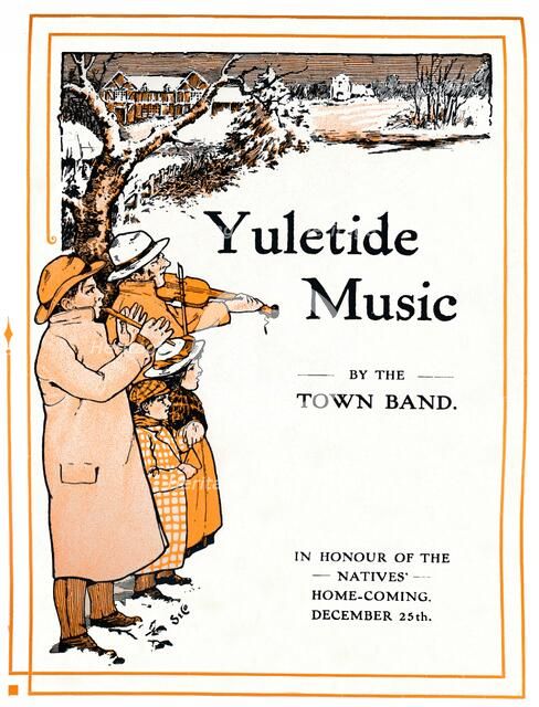 'Yuletide Music by the Town Band', 1910. Artist: Unknown.
