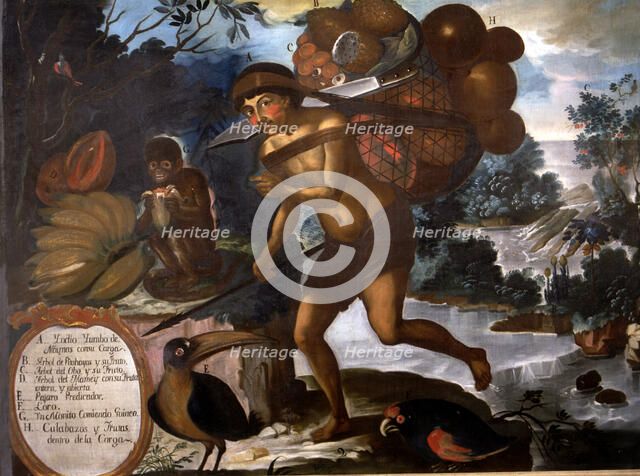 Yumbo Indian from Naymas. Oil by Vicente Alban in the Museum of America in Madrid.